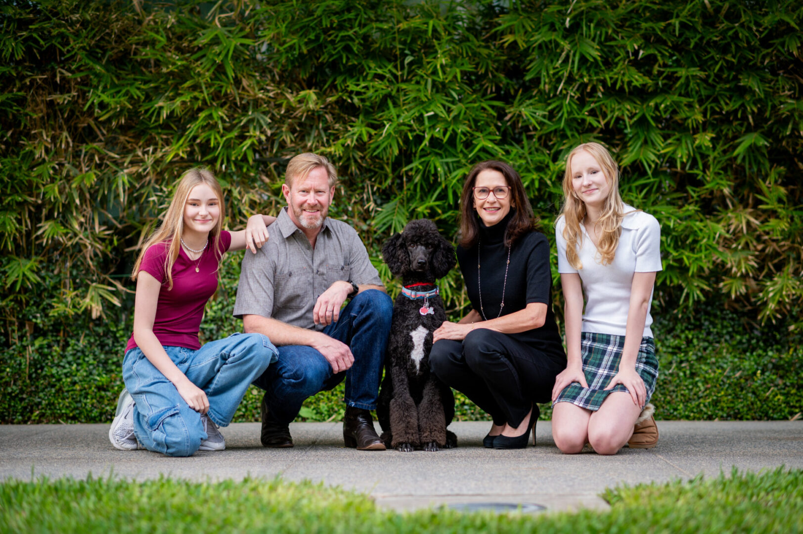 Group photo with pet dog