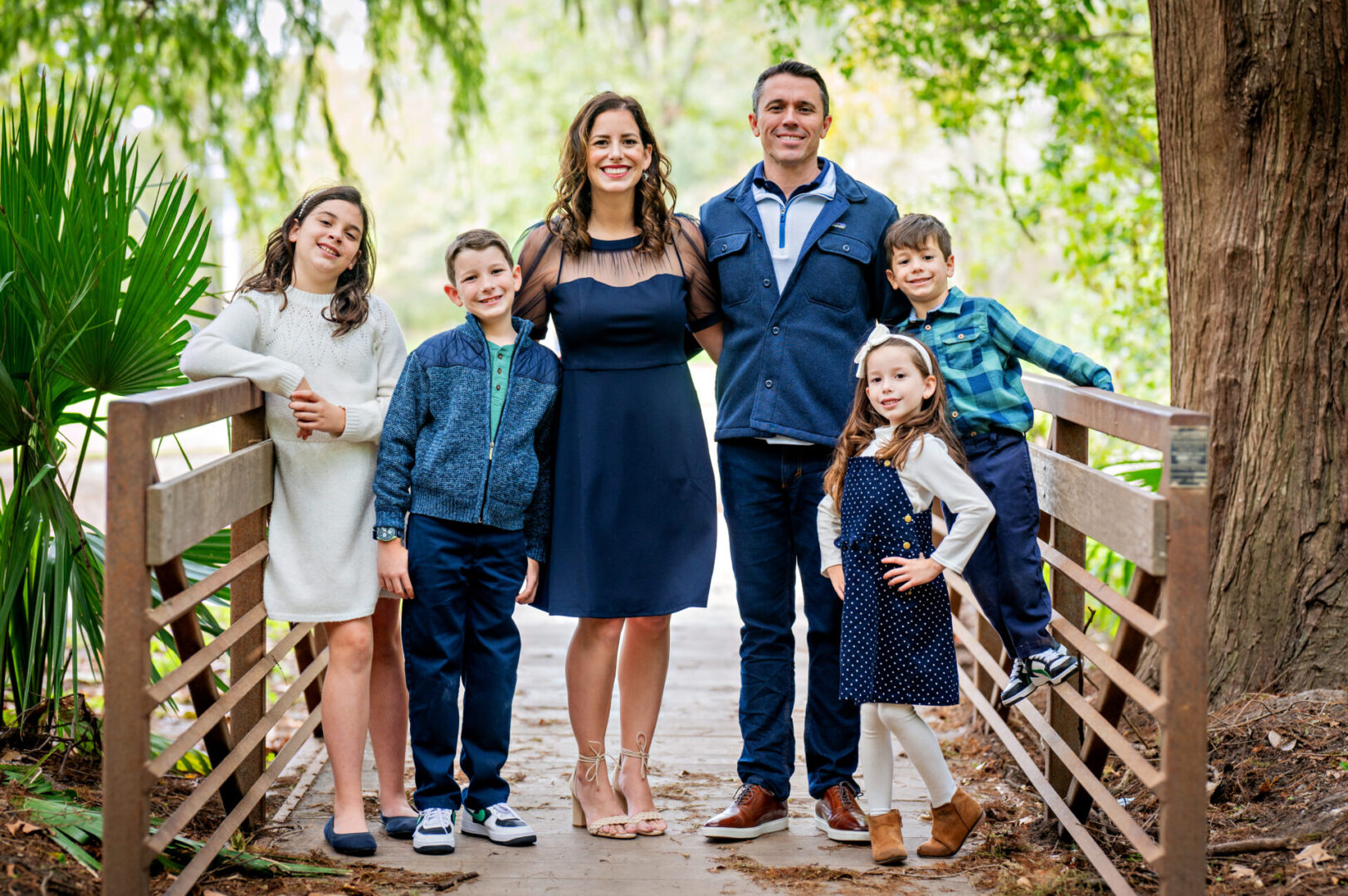 Smiling family outdoors in nature