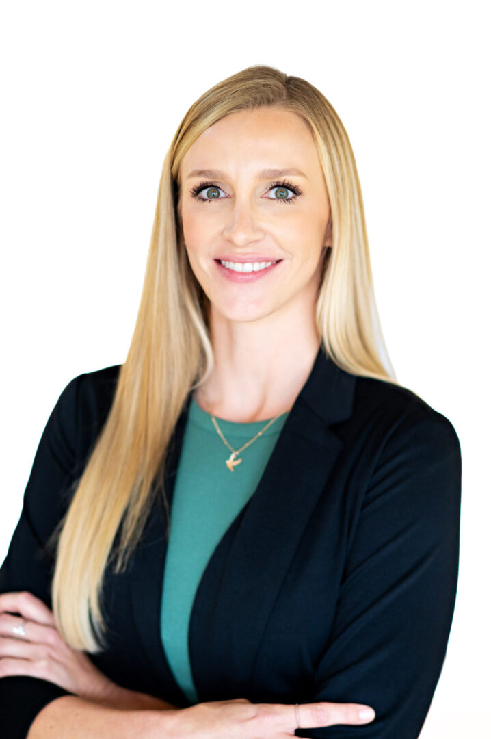 Confident woman with long hair