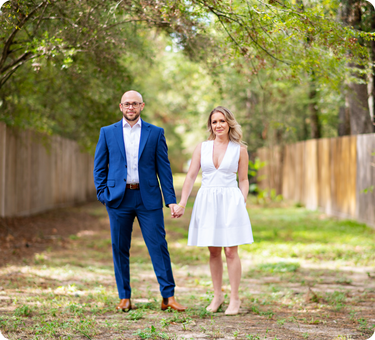 Elegant couple in nature setting